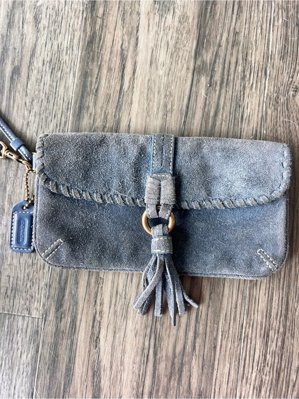 Coach Vintage Soho Blue Suede Wristlet